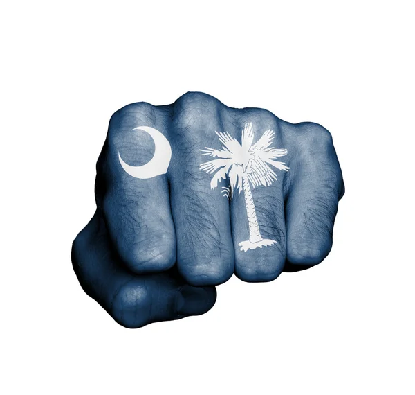États-Unis, poing avec le drapeau de la Caroline du Sud — Photo
