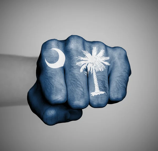 United states, fist with the flag of South Carolina — Stock Photo, Image