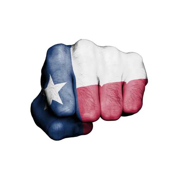 Spojené státy, pěst s Vlajka státu texas — Stock fotografie