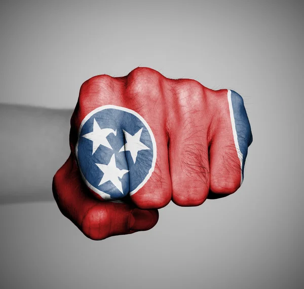 Estados Unidos, puño con la bandera de Tennessee — Foto de Stock