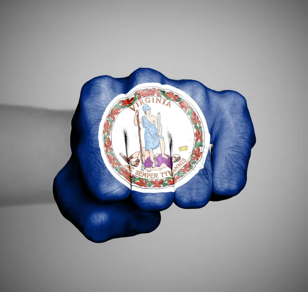 Сша, кулак с флагом Вирджинии — стоковое фото