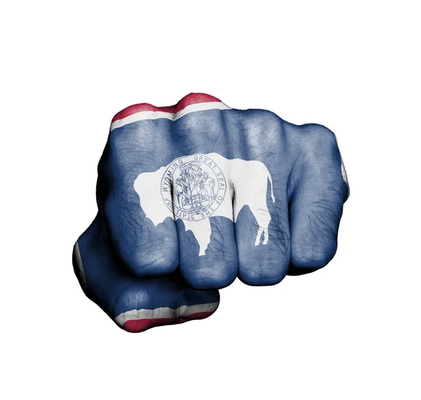 United states, fist with the flag of Wyoming — Stock Photo, Image