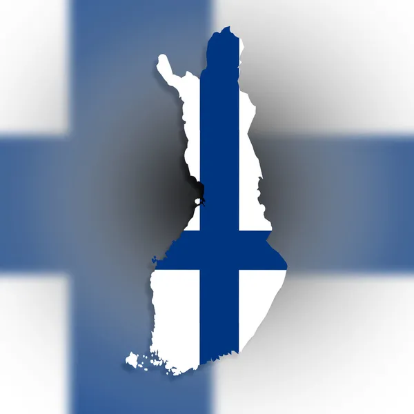 Map of Finland filled with flag — Stock Photo, Image