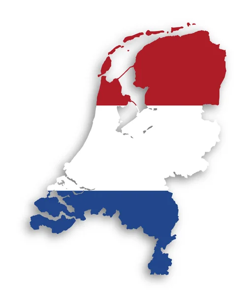 Карта и флаг Нидерландов — стоковое фото