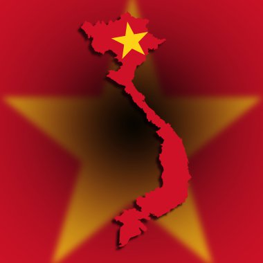 bayrağı ile dolu vietnam Haritası