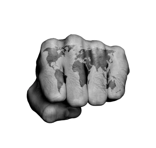 Front view of a punching hand — Stock Photo, Image