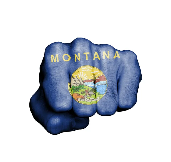 États-Unis, poing avec le drapeau Montana — Photo