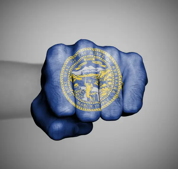 United states, fist with the flag of Nebraska — Stock Photo, Image
