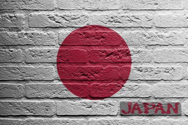 Tuğla Duvar resmini bir bayrak ile