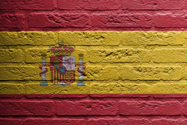 Tuğla Duvar resmini bir bayrak ile