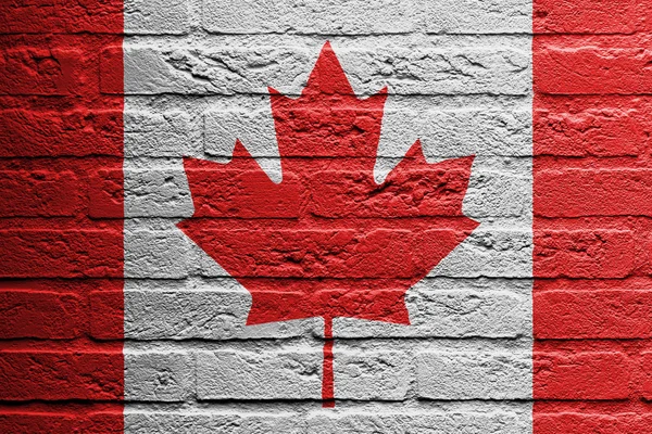 Brick wall with a painting of a flag — Stock Photo, Image