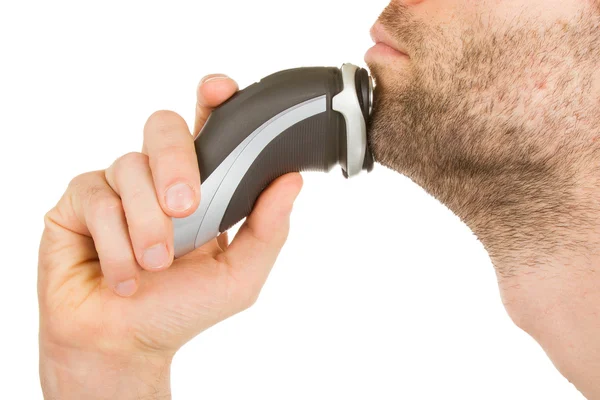 Jovem rapando a barba — Fotografia de Stock