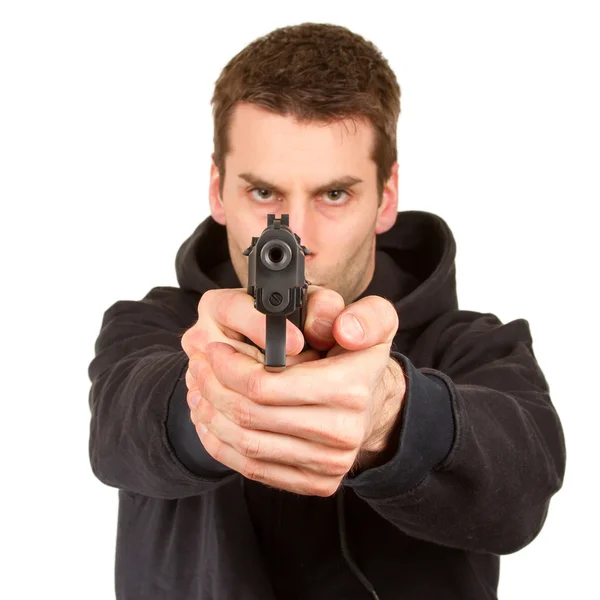 Man with a gun — Stock Photo, Image