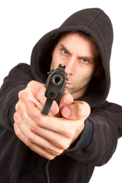 Man with a gun — Stock Photo, Image