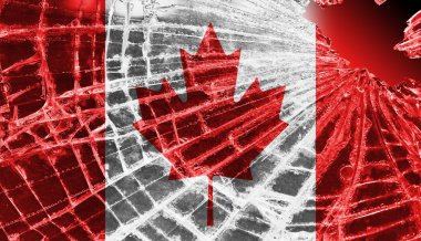 Broken ice or glass with a flag pattern, Canada clipart