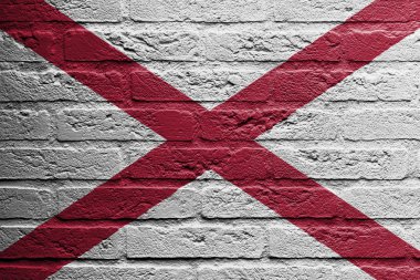 tuğla duvar boyama bir bayrak, alabama