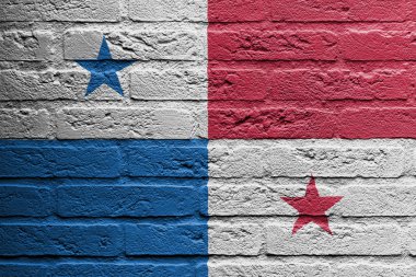 Tuğla Duvar resmini bir bayrak ile panama