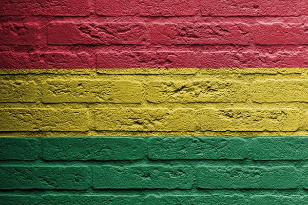 Brick wall with a painting of a flag, Bolivia — Stock Photo, Image