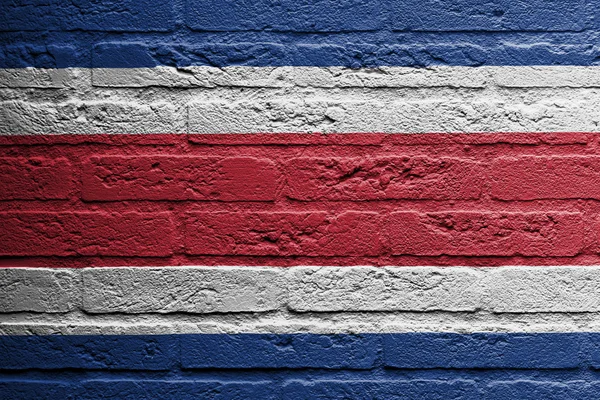 Τοίχο από τούβλα με μια ζωγραφιά μιας σημαίας, Ταϊλάνδη — Φωτογραφία Αρχείου