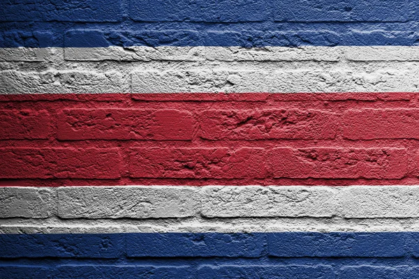 Mur de briques avec une peinture d'un drapeau, Thaïlande — Photo