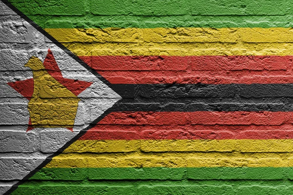 一幅画的一个标志，津巴布韦砖墙 — 图库照片