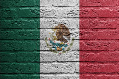 tuğla duvar boyama bir bayrak, Meksika