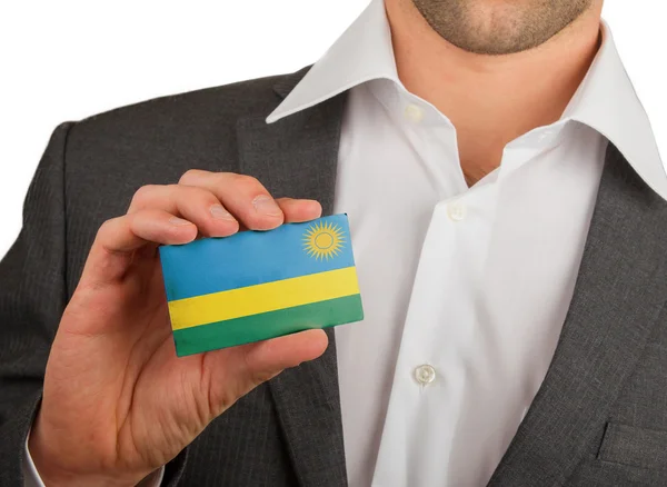 Zakenman houdt een visitekaartje, rwanda — Stockfoto