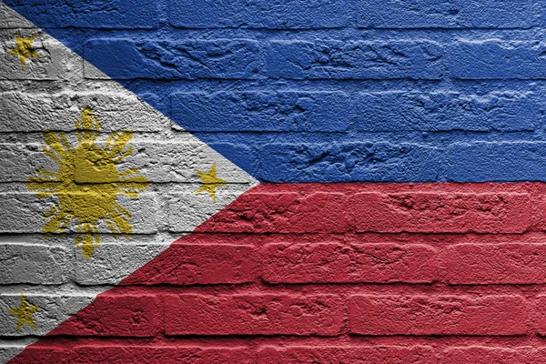 Muro de ladrillo con una pintura de una bandera, Filipinas — Foto de Stock