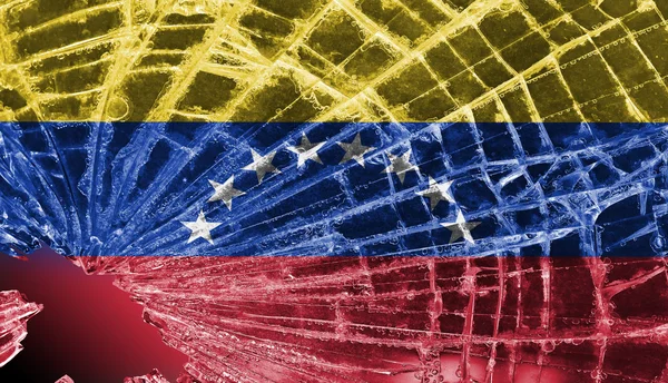 Vidrio roto o hielo con bandera, Venezuela — Foto de Stock