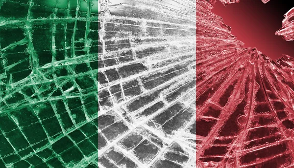 Törött üveg vagy jég zászlóval, Olaszország — Stock Fotó