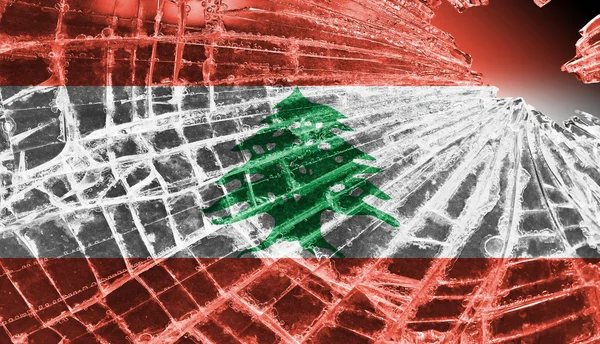 Glasscherben oder Eis mit Fahne, libanon — Stockfoto