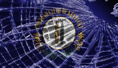 kırık cam veya buz bir bayrakla, kentucky