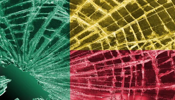 Vidrio roto o hielo con bandera, Benin —  Fotos de Stock