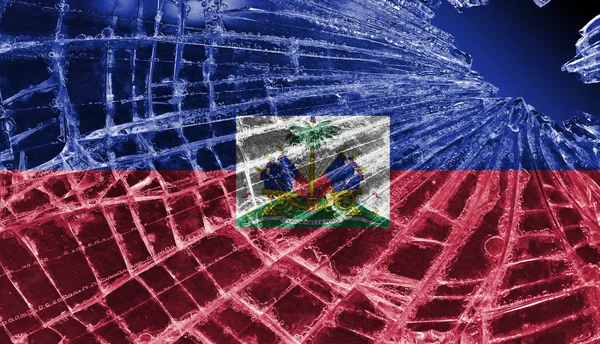 Glaskross eller is med en flagga, haiti — Stockfoto