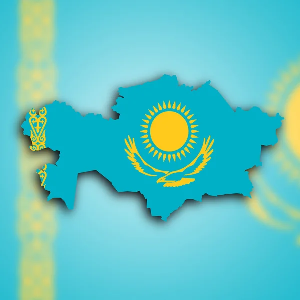 哈萨克斯坦的地图 — 图库照片