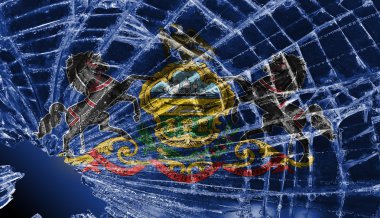 kırık cam veya buz bir bayrakla, pennsylvania