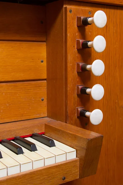 Organ knobs blank labels — Stock Photo, Image