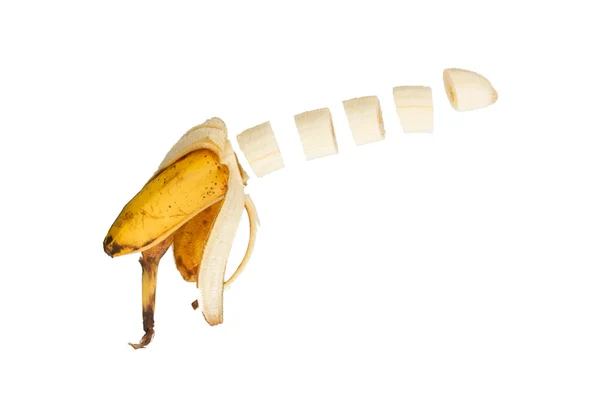 Banane isoliert auf weiß — Stockfoto