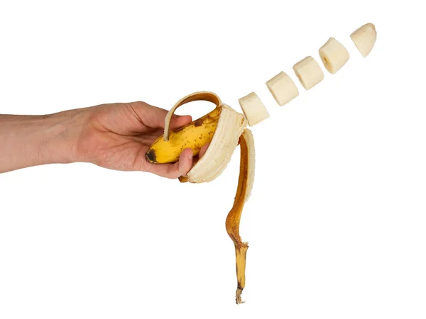 Banana isolata su bianco — Foto Stock