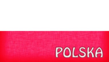 Polonya bayrağı harfleri ile dikişli