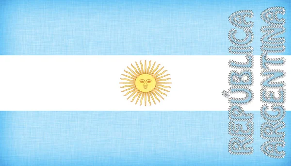 Flag of Argentina stitched with letters — Stock Photo, Image