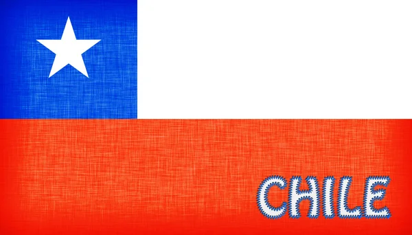 Bandera de Chile cosida con letras — Foto de Stock