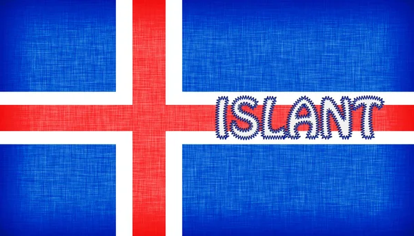 Bandera de Islandia cosida con letras —  Fotos de Stock