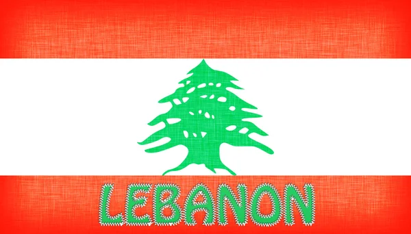 Flag of Lebanon stitched with letters — Stock Photo, Image