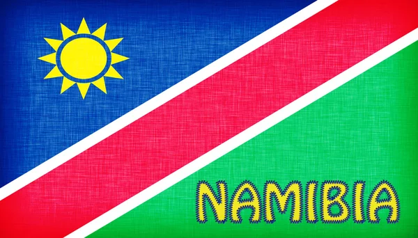 Flag of Namibia stitched with letters — Stock Photo, Image