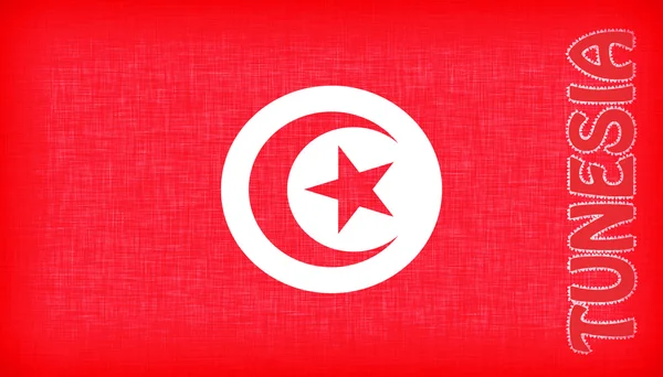 Drapeau de la Tunisie cousu de lettres — Photo