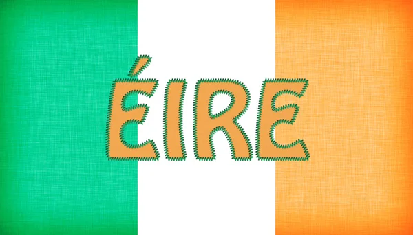 Flag of Ireland stitched with letters — Stock Photo, Image