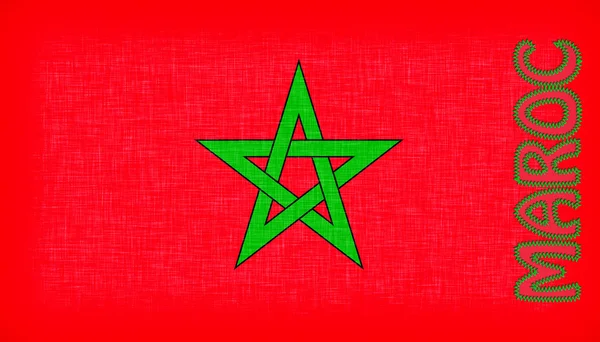 Drapeau du Maroc avec lettres — Photo