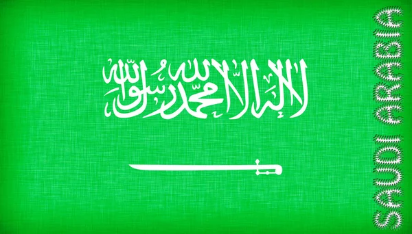 Flag of Saudi Arabia stitched with letters — Stock Photo, Image