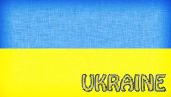 Σημαία της Ουκρανίας ραμμένες με γράμματα — Φωτογραφία Αρχείου
